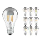 Confezione Multipack 10x Ledvance  Classic LED E27 Pera Filamento Mirror 6.5W 650lm - 827 Bianco Molto Caldo | Sostitutiva 50W